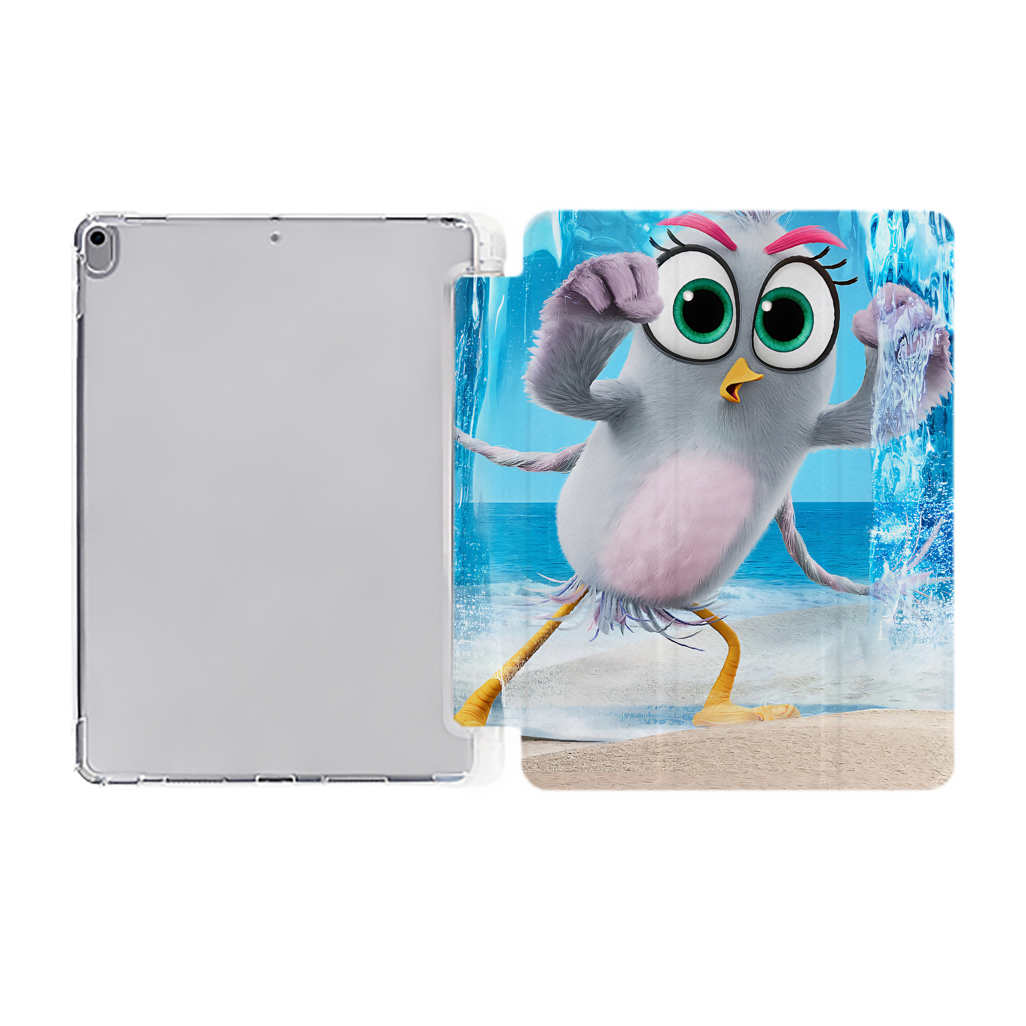 （画像用） Angry Birds アングリーバード IPad ケース ペン収納付き 三つ折りスタンド PUレザー×シリコン 対応機種9.5/10.5/10.9インチ